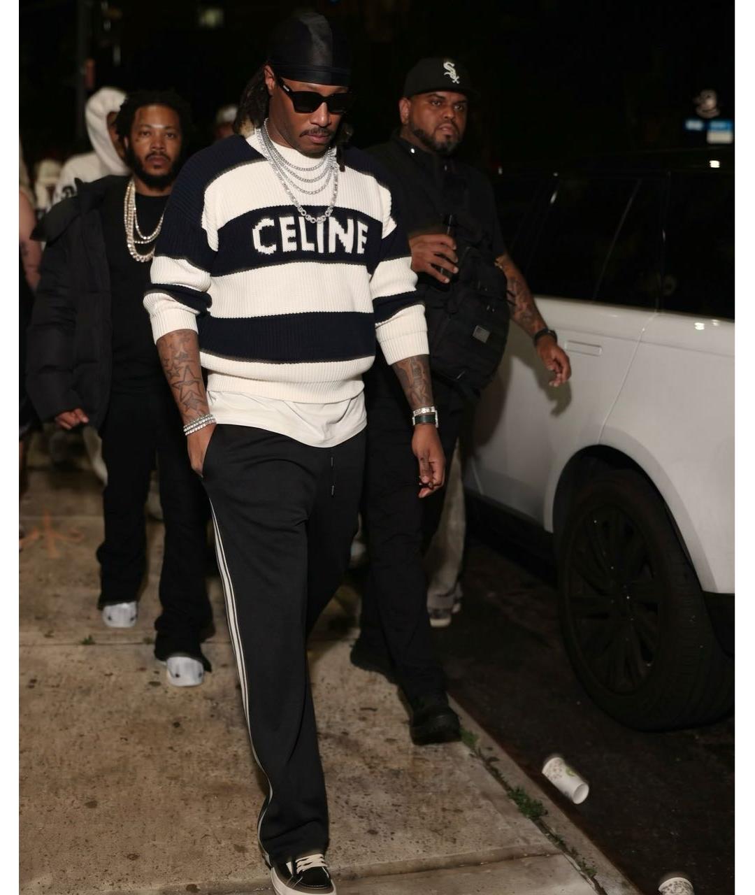 CELINE Черные полиэстеровые повседневные брюки, фото 5