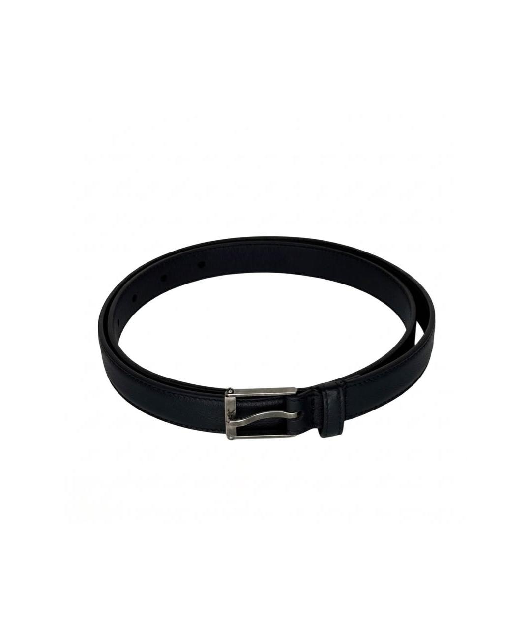SAINT LAURENT Черный кожаный ремень, фото 1