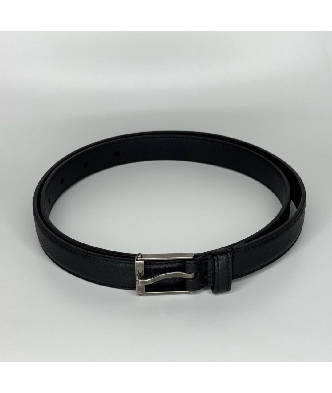 SAINT LAURENT Черный кожаный ремень, фото 2