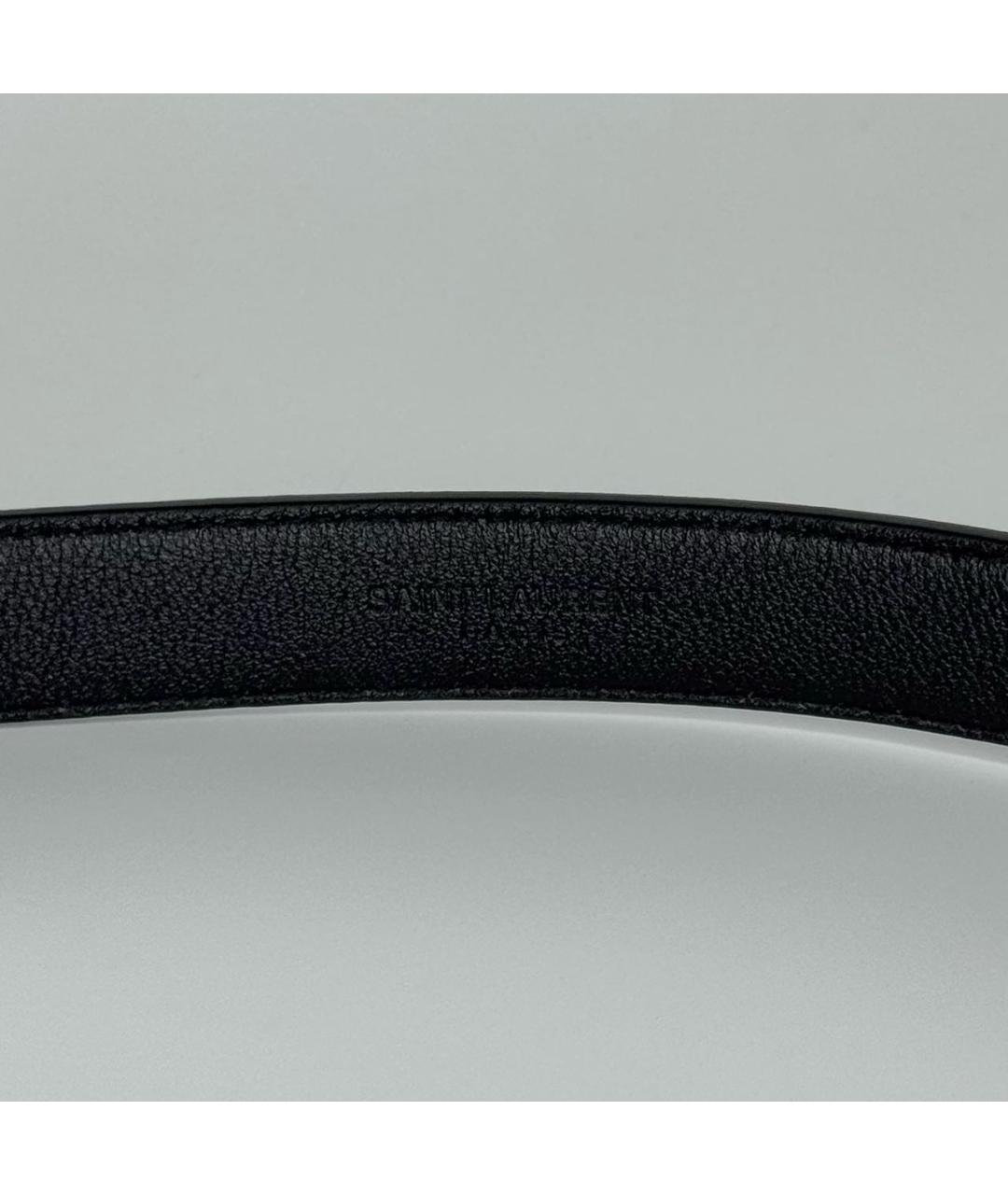 SAINT LAURENT Черный кожаный ремень, фото 5