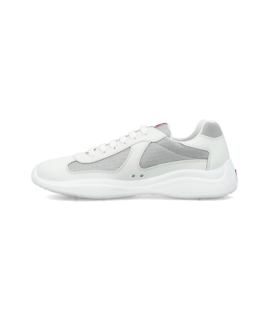 PRADA Белые текстильные низкие кроссовки / кеды, фото 3