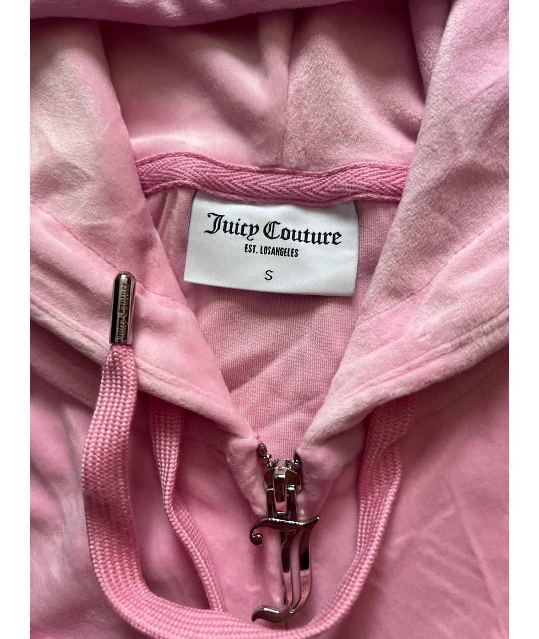 JUICY COUTURE Розовый велюровый костюм с брюками, фото 4
