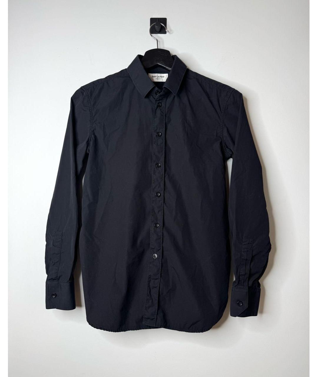 SAINT LAURENT Черная хлопковая классическая рубашка, фото 2