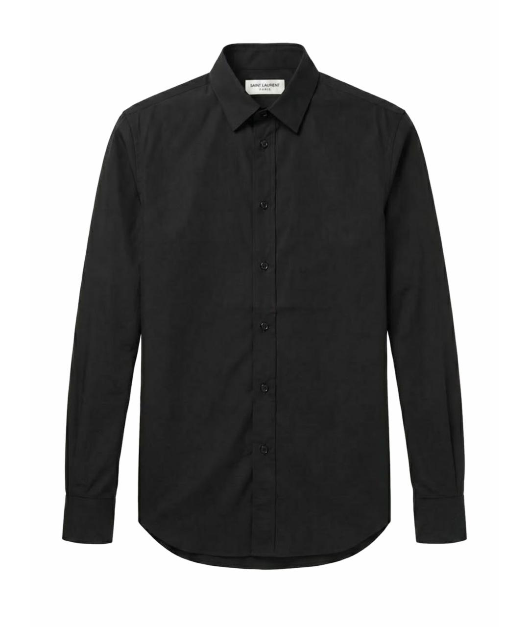 SAINT LAURENT Черная хлопковая классическая рубашка, фото 1