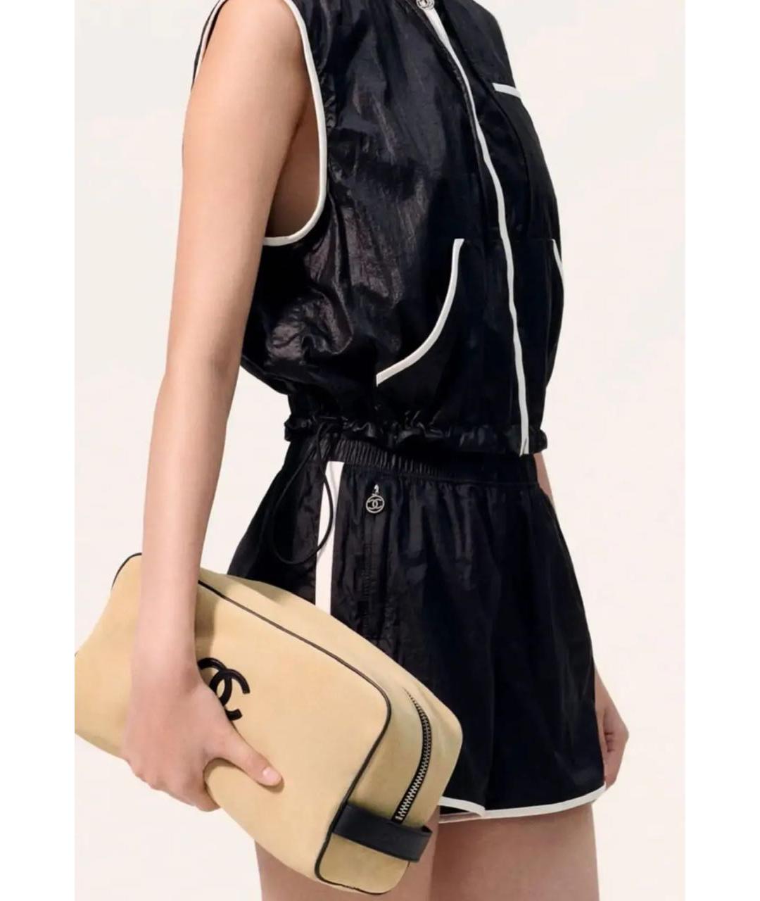 CHANEL Бежевая замшевая косметичка, фото 3