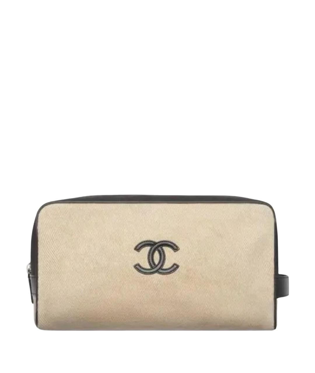 CHANEL Бежевая замшевая косметичка, фото 1