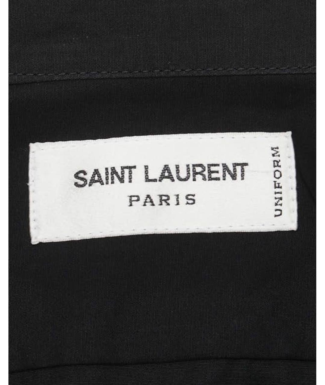 SAINT LAURENT Черная хлопковая рубашка, фото 4