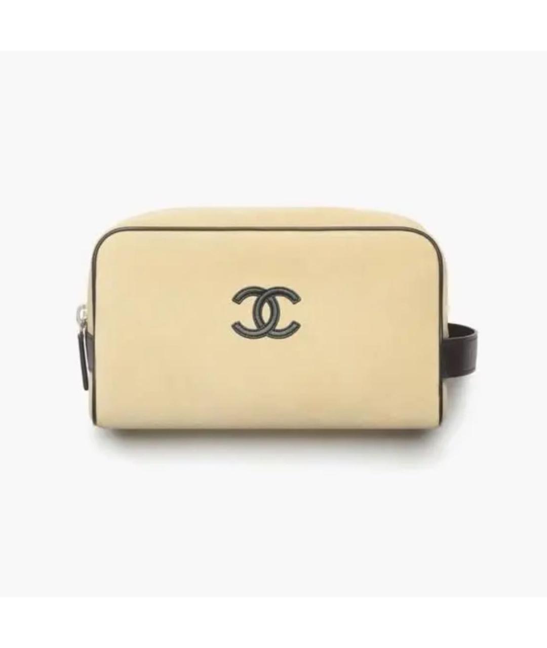 CHANEL Бежевая замшевая косметичка, фото 2