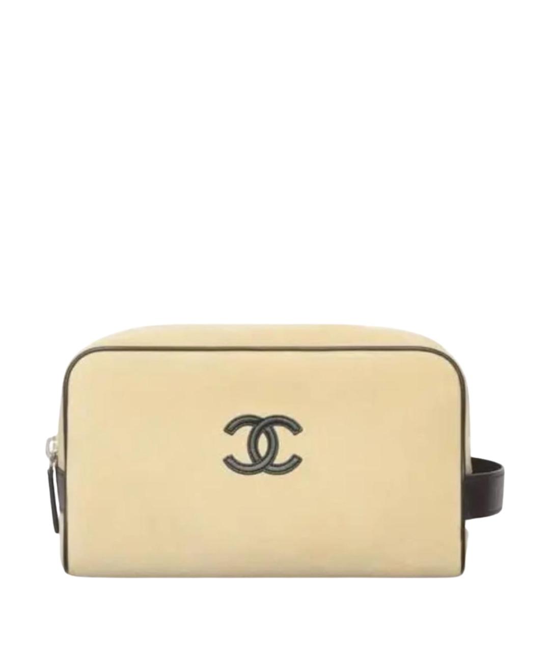 CHANEL Бежевая замшевая косметичка, фото 1