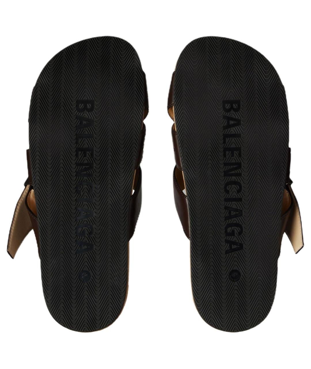 BALENCIAGA Коричневые шлепанцы, фото 5