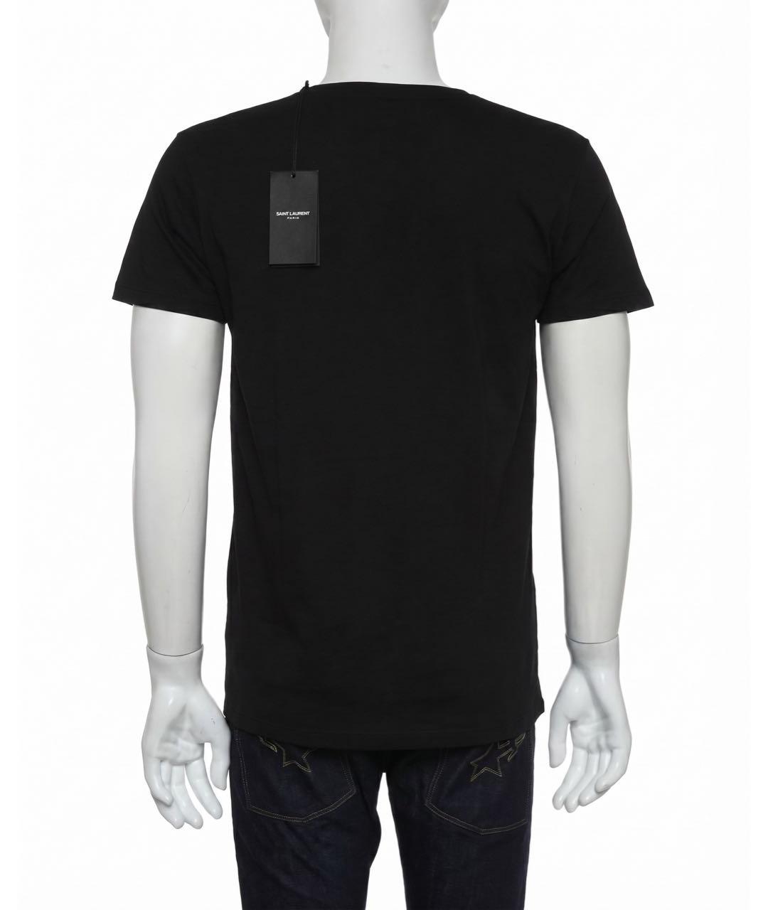 SAINT LAURENT Черная хлопковая футболка, фото 5