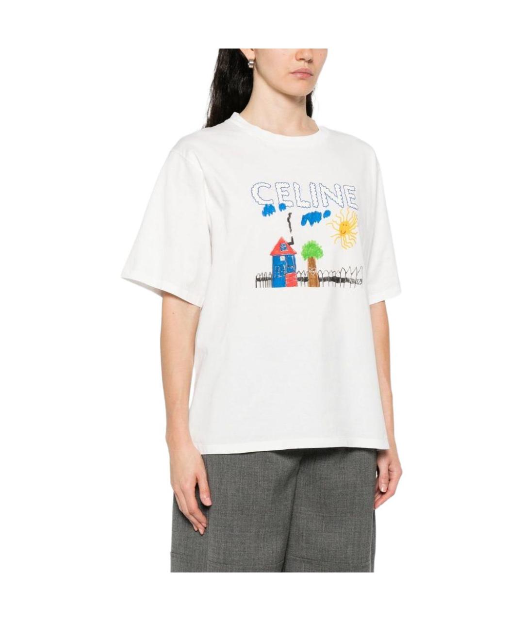 CELINE Белая футболка, фото 4
