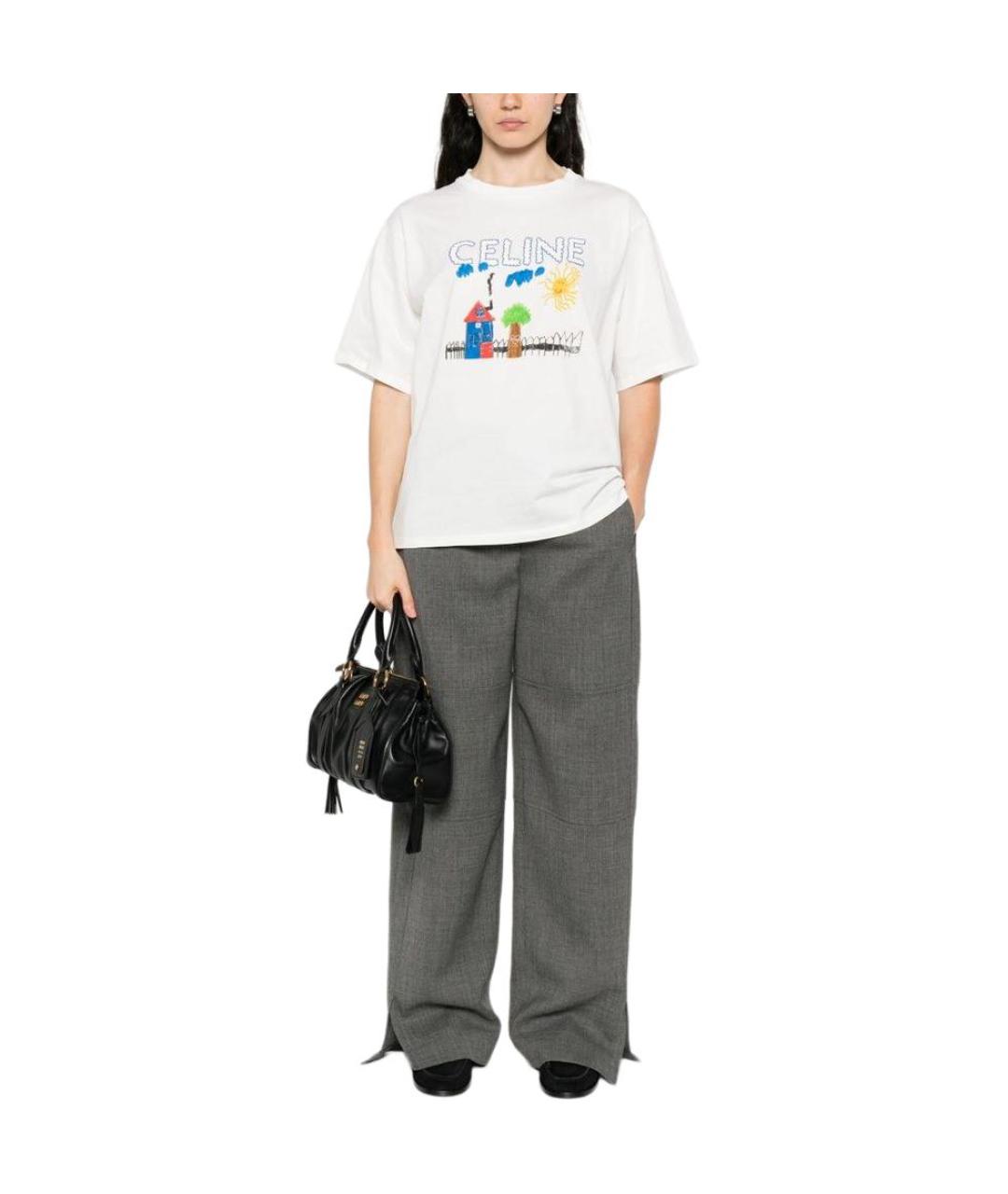 CELINE Белая футболка, фото 3