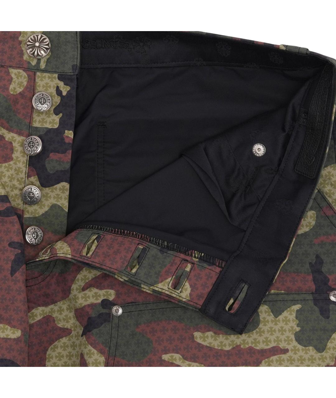CHROME HEARTS Зеленые прямые брюки, фото 3