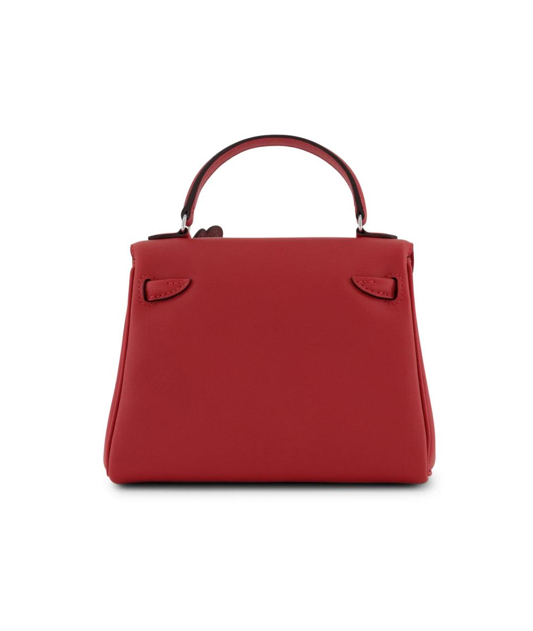 HERMES Красная кожаная сумка с короткими ручками, фото 3