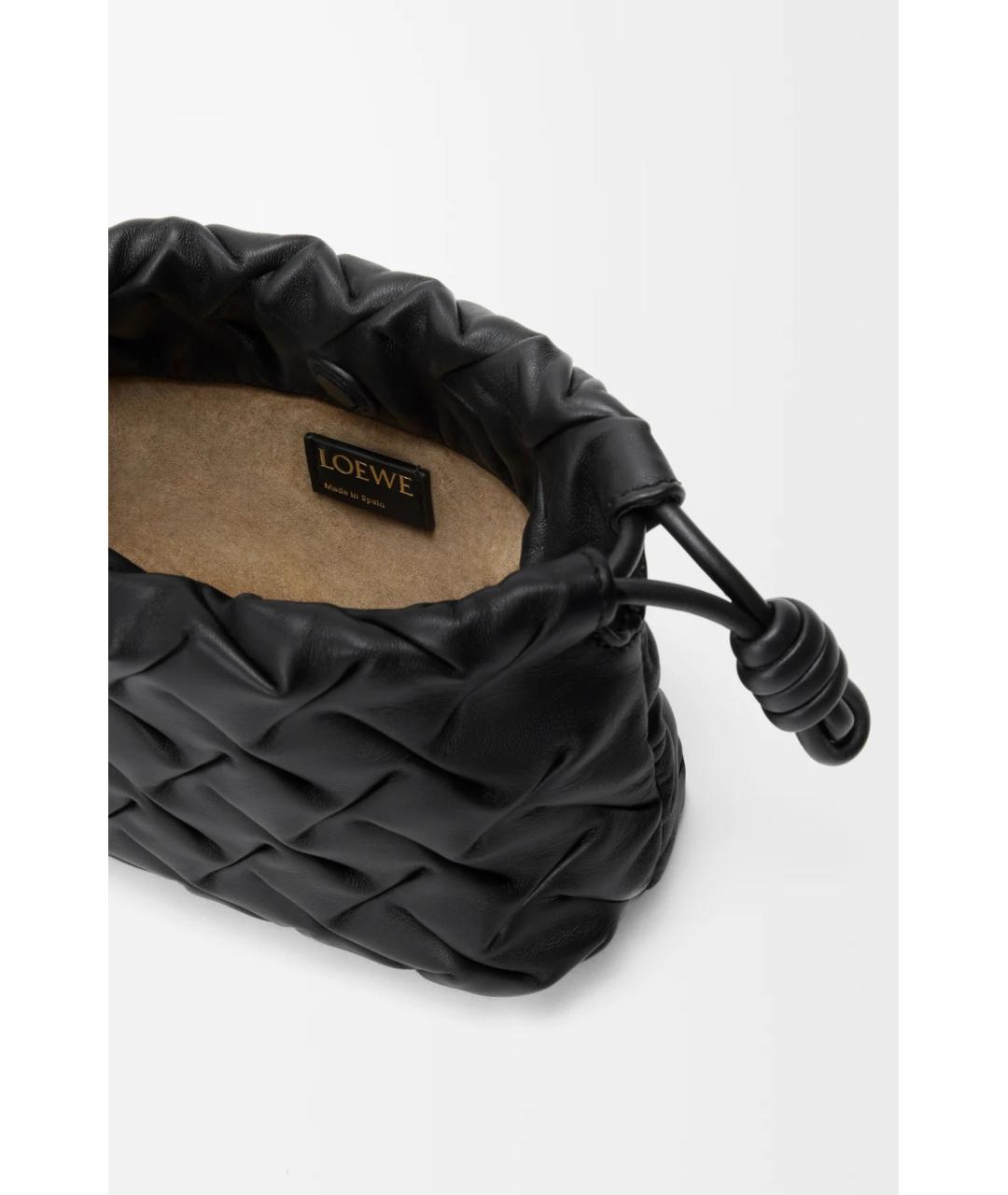 LOEWE Черная кожаная сумка с короткими ручками, фото 4