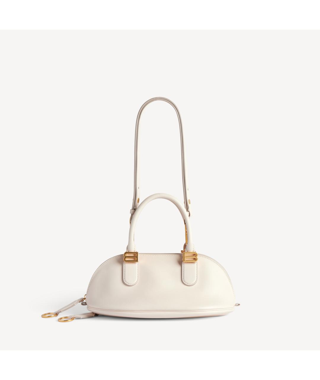 BALENCIAGA Белая кожаная сумка с короткими ручками, фото 4