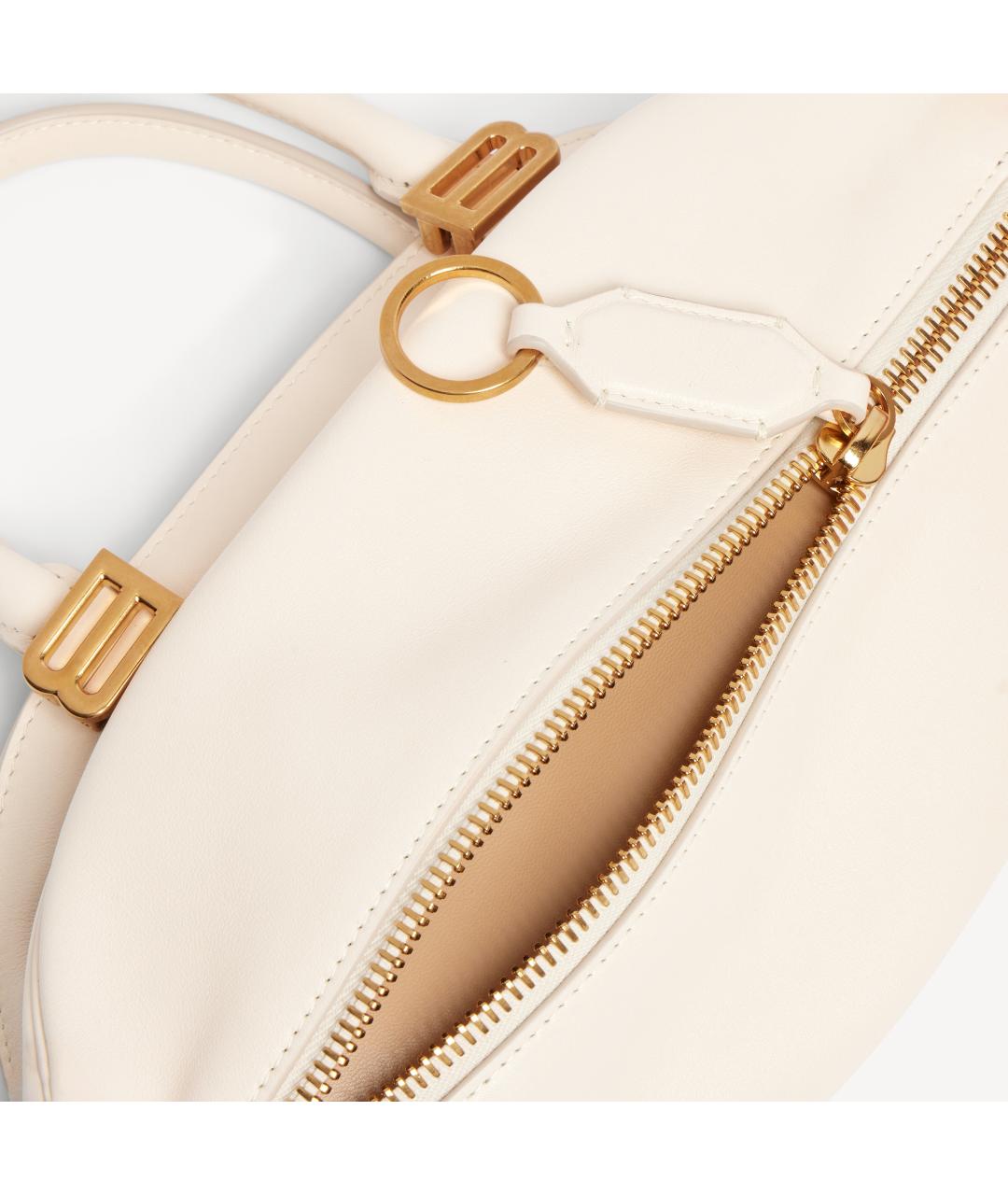 BALENCIAGA Белая кожаная сумка с короткими ручками, фото 6