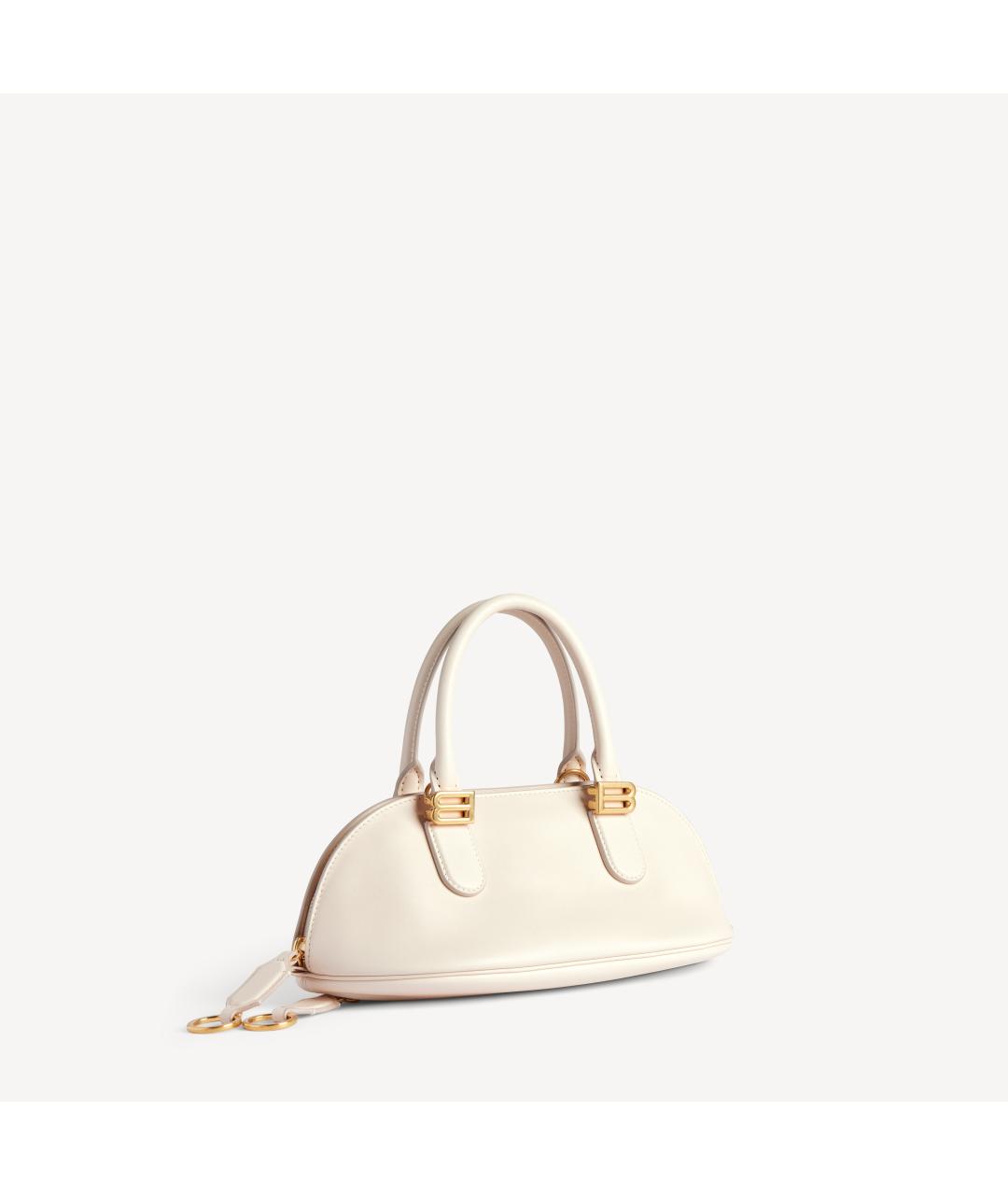 BALENCIAGA Белая кожаная сумка с короткими ручками, фото 5