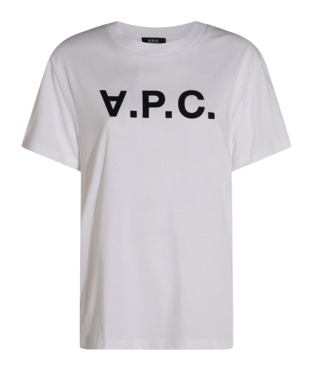 A.P.C. Белая хлопковая футболка, фото 1