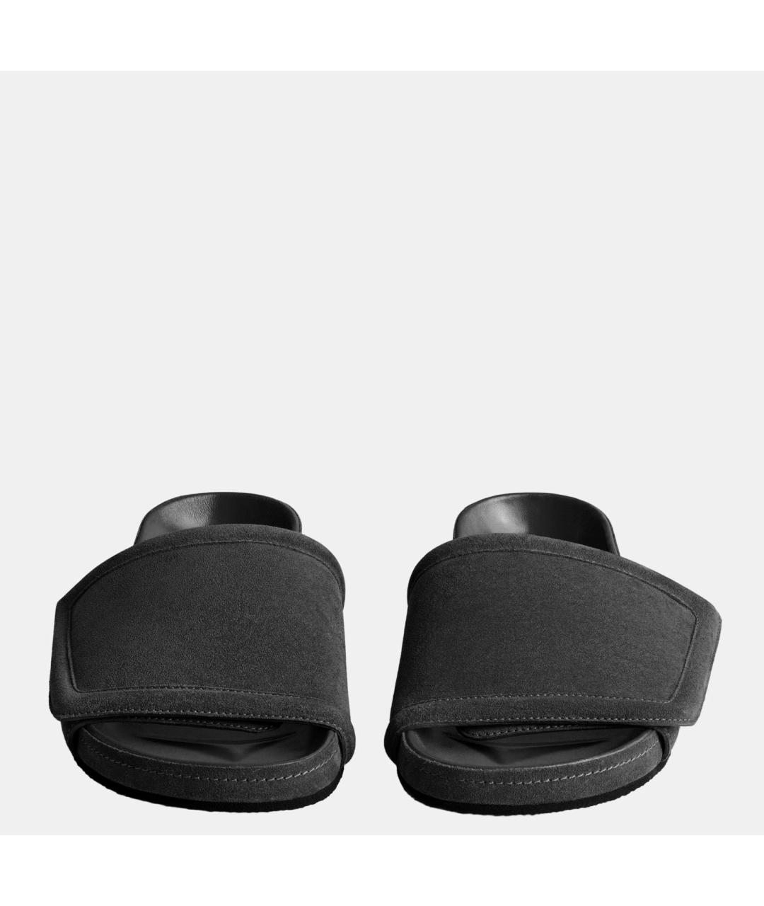 PHOEBE PHILO Черные кожаные шлепанцы, фото 2