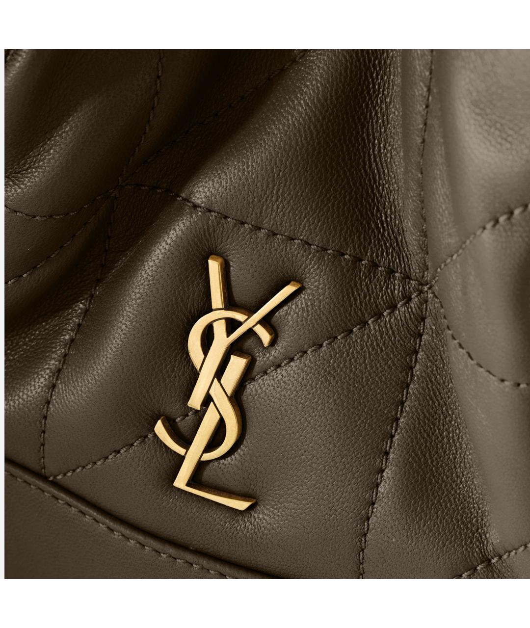 SAINT LAURENT Коричневая кожаная сумка через плечо, фото 4