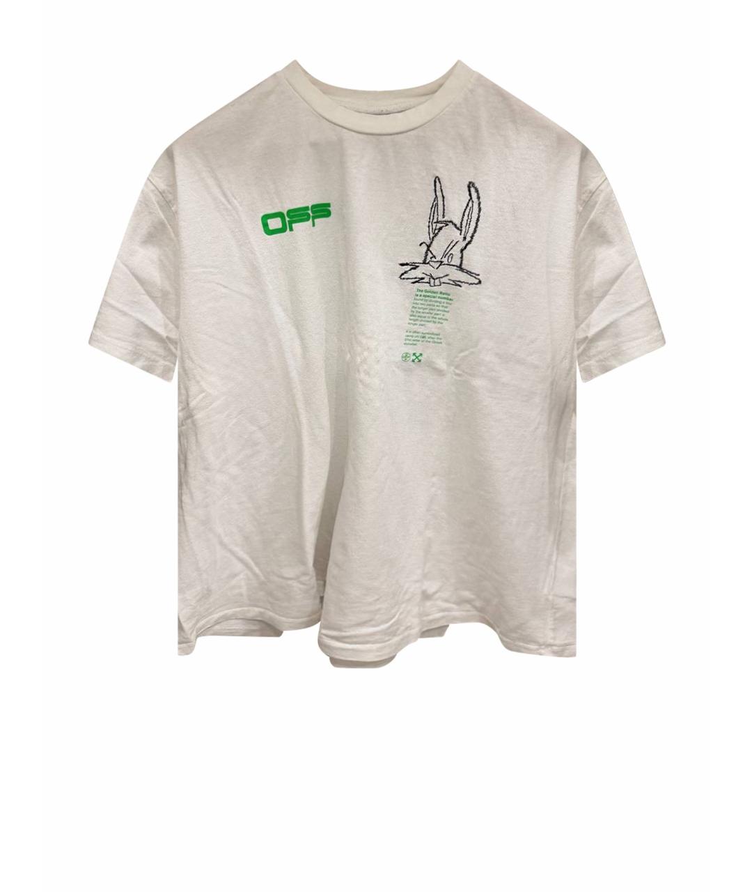 OFF-WHITE Белая хлопковая футболка, фото 1