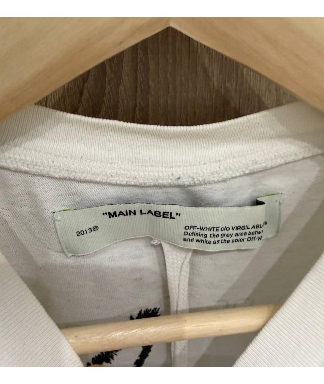 OFF-WHITE Белая хлопковая футболка, фото 3