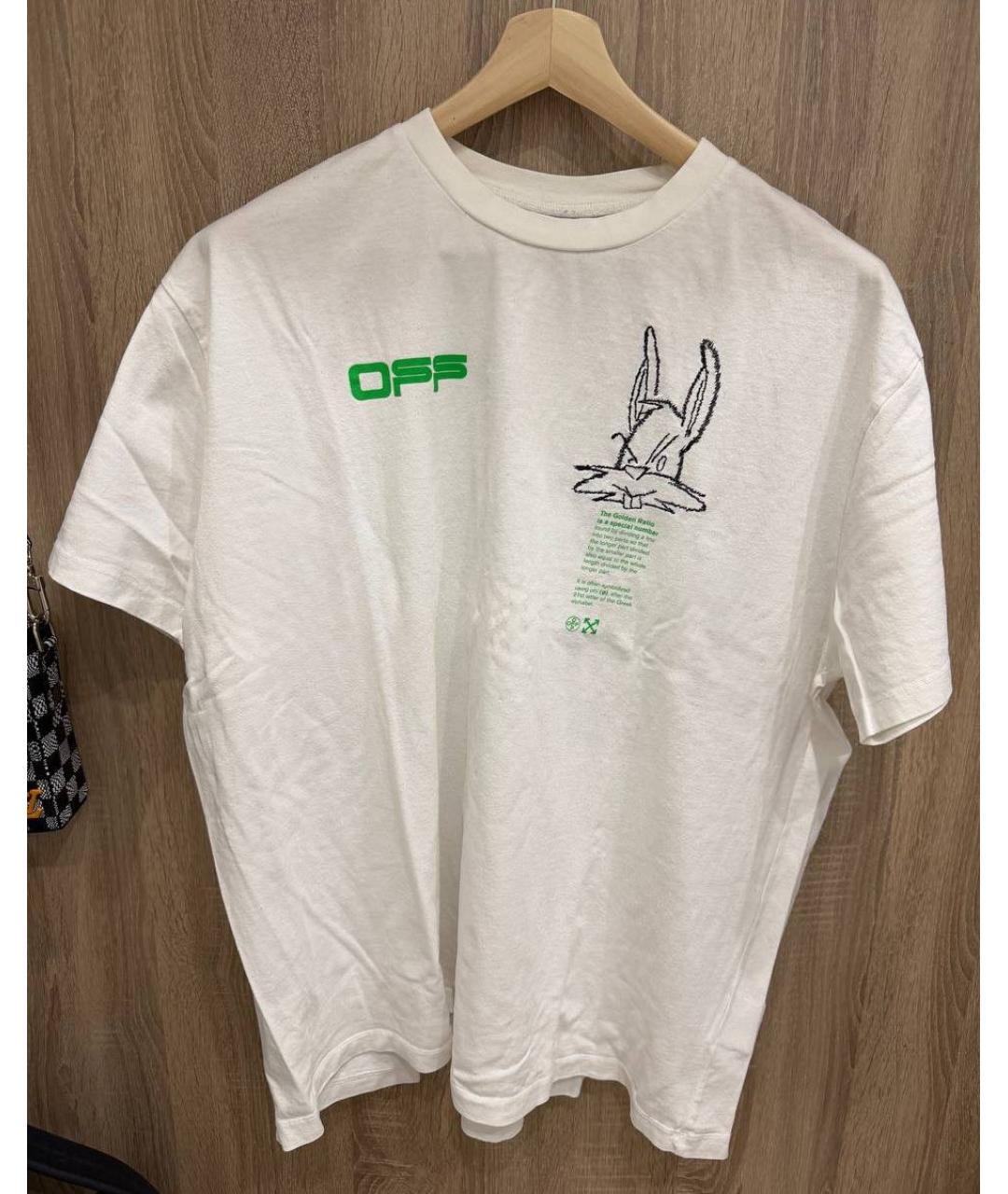 OFF-WHITE Белая хлопковая футболка, фото 5