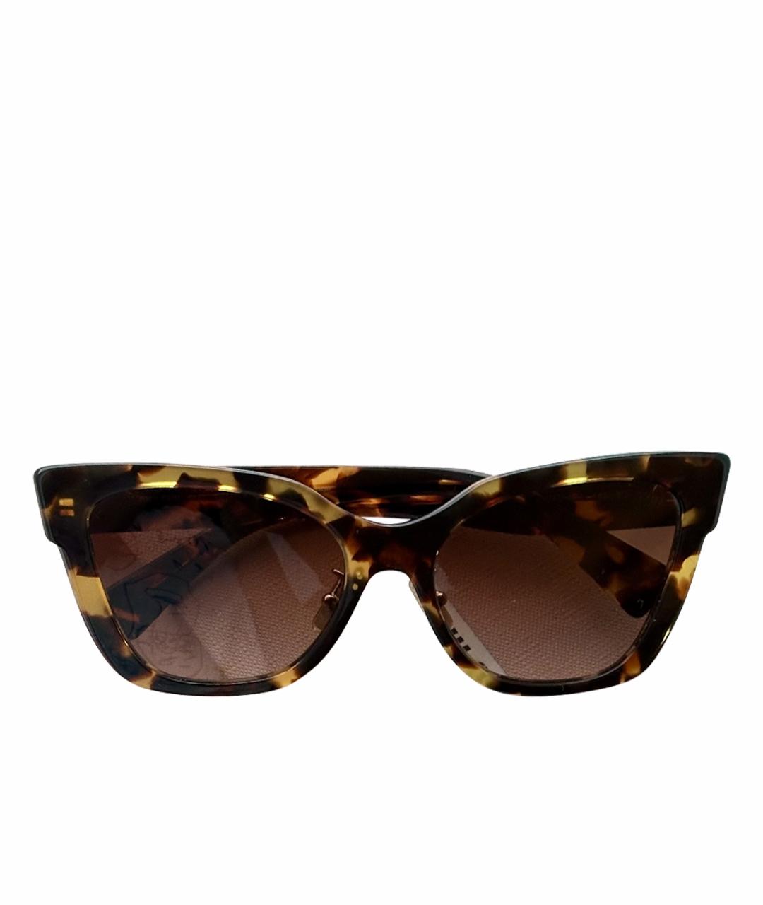 MIU MIU Коричневые пластиковые солнцезащитные очки, фото 1