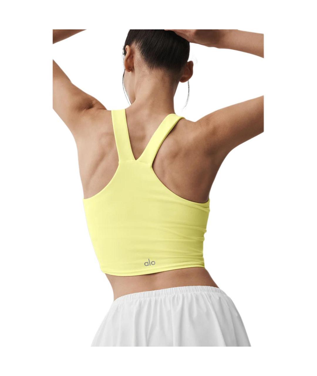 ALO YOGA Желтая майка, фото 2