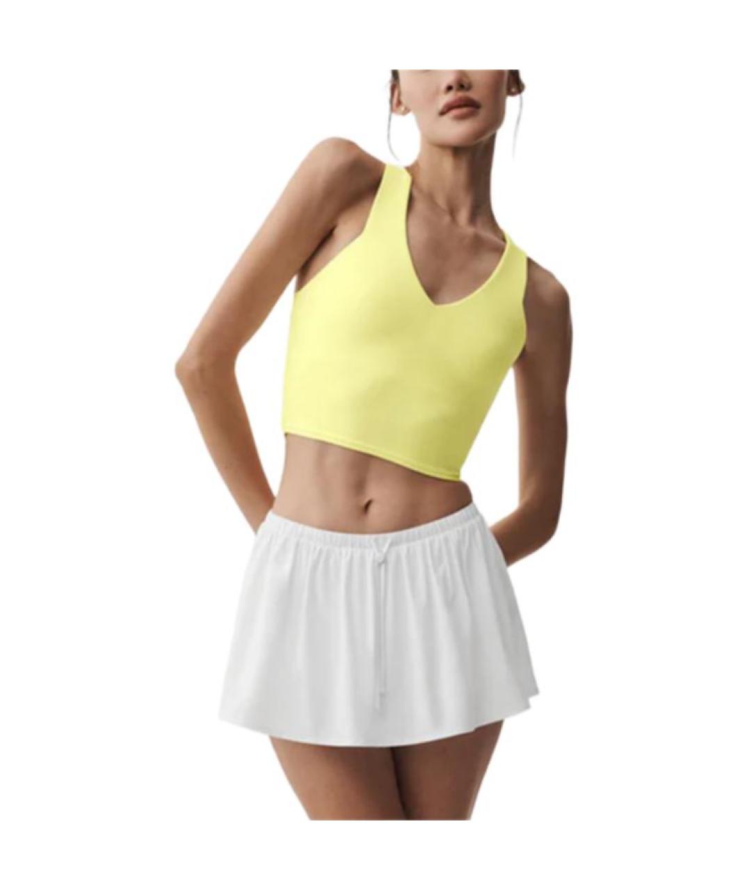 ALO YOGA Желтая майка, фото 3