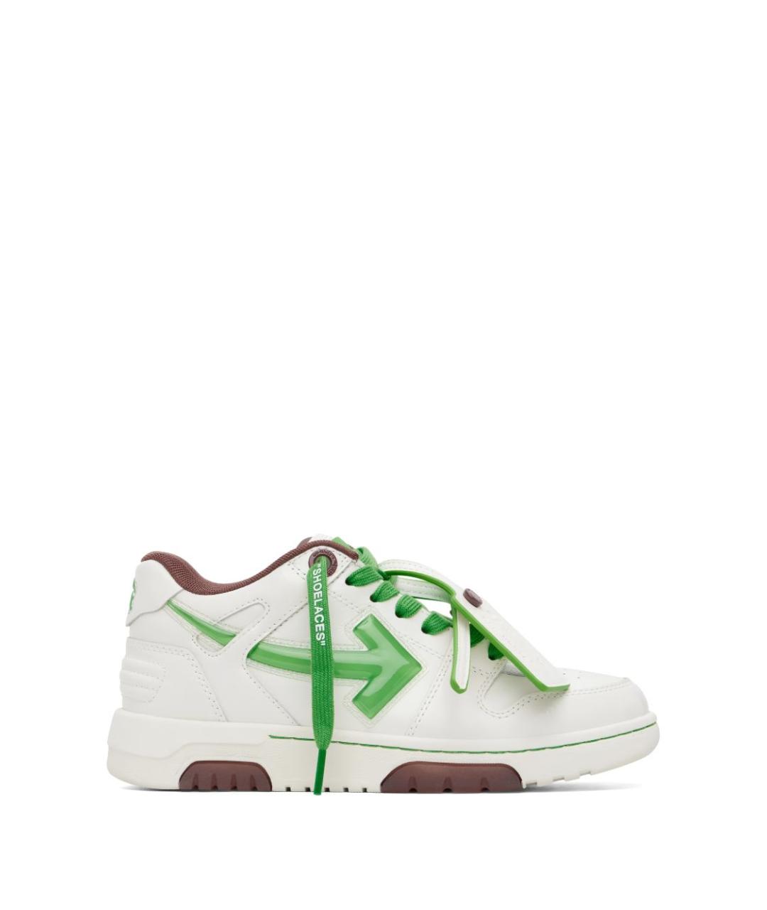 OFF-WHITE Белые кожаные кроссовки, фото 1