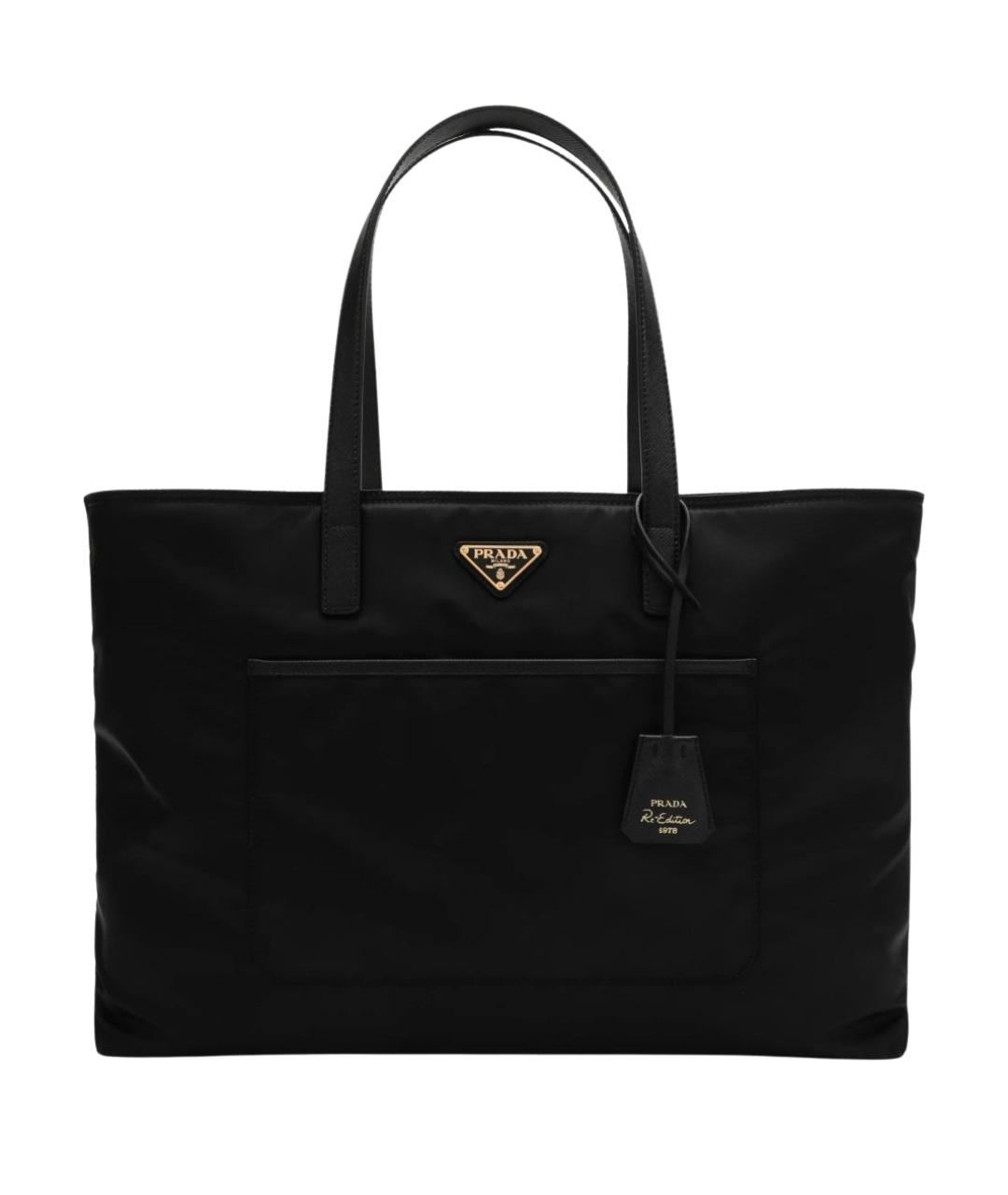 PRADA Черная тканевая сумка тоут, фото 1