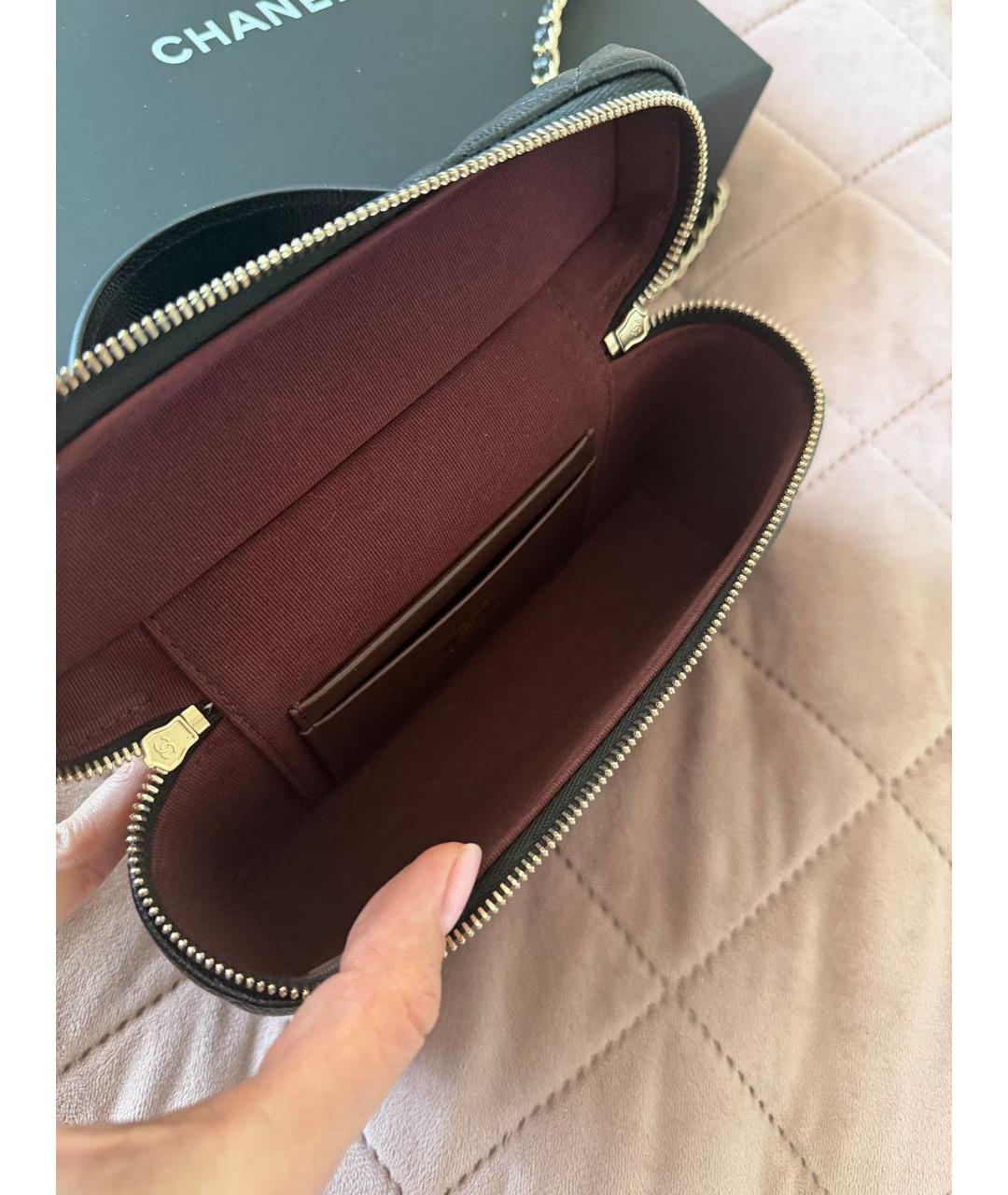 CHANEL Черная кожаная сумка через плечо, фото 5