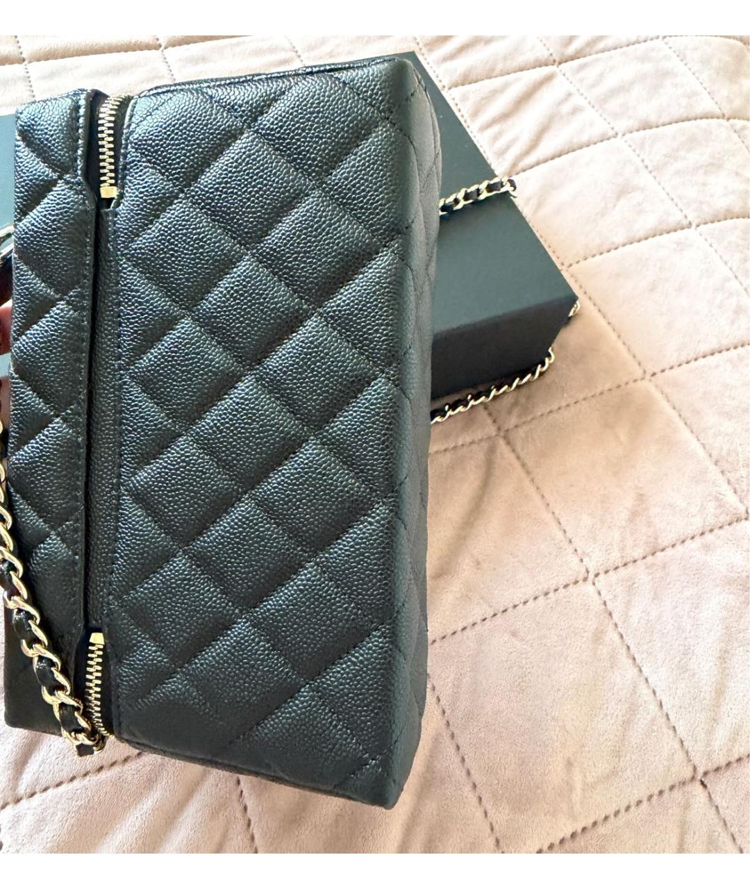 CHANEL Черная кожаная сумка через плечо, фото 2