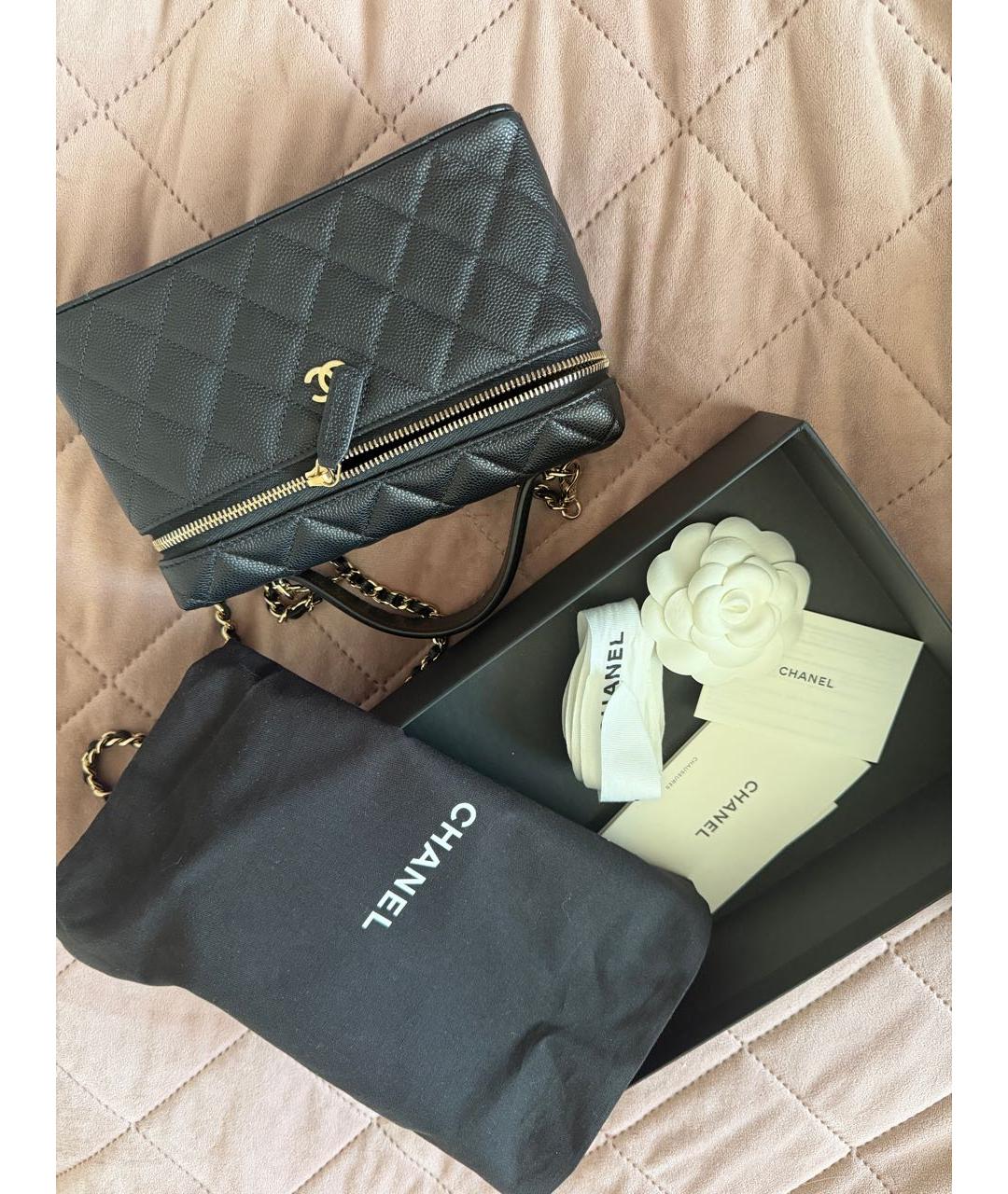 CHANEL Черная кожаная сумка через плечо, фото 7