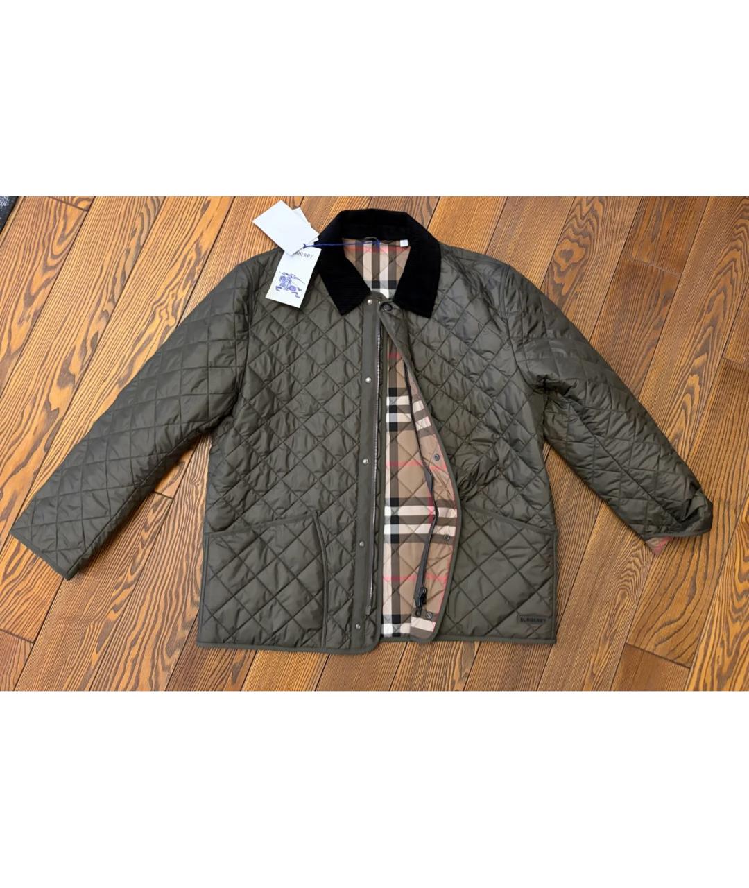 BURBERRY Хаки хлопковая куртка, фото 3