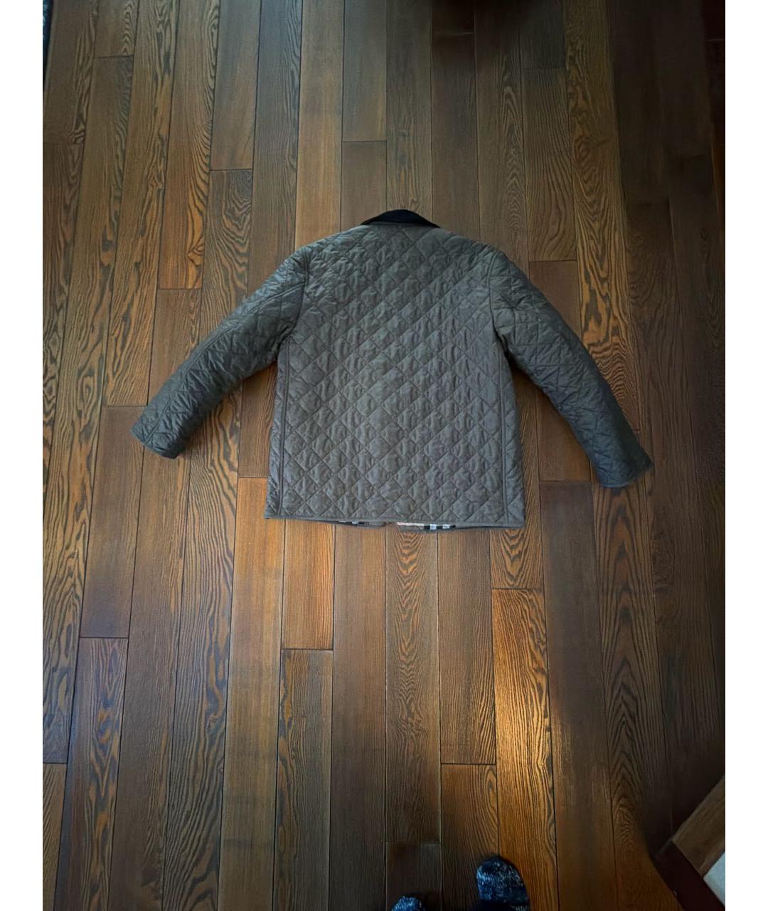 BURBERRY Хаки хлопковая куртка, фото 2