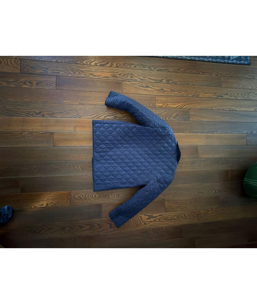 BURBERRY Темно-синяя хлопковая куртка, фото 2