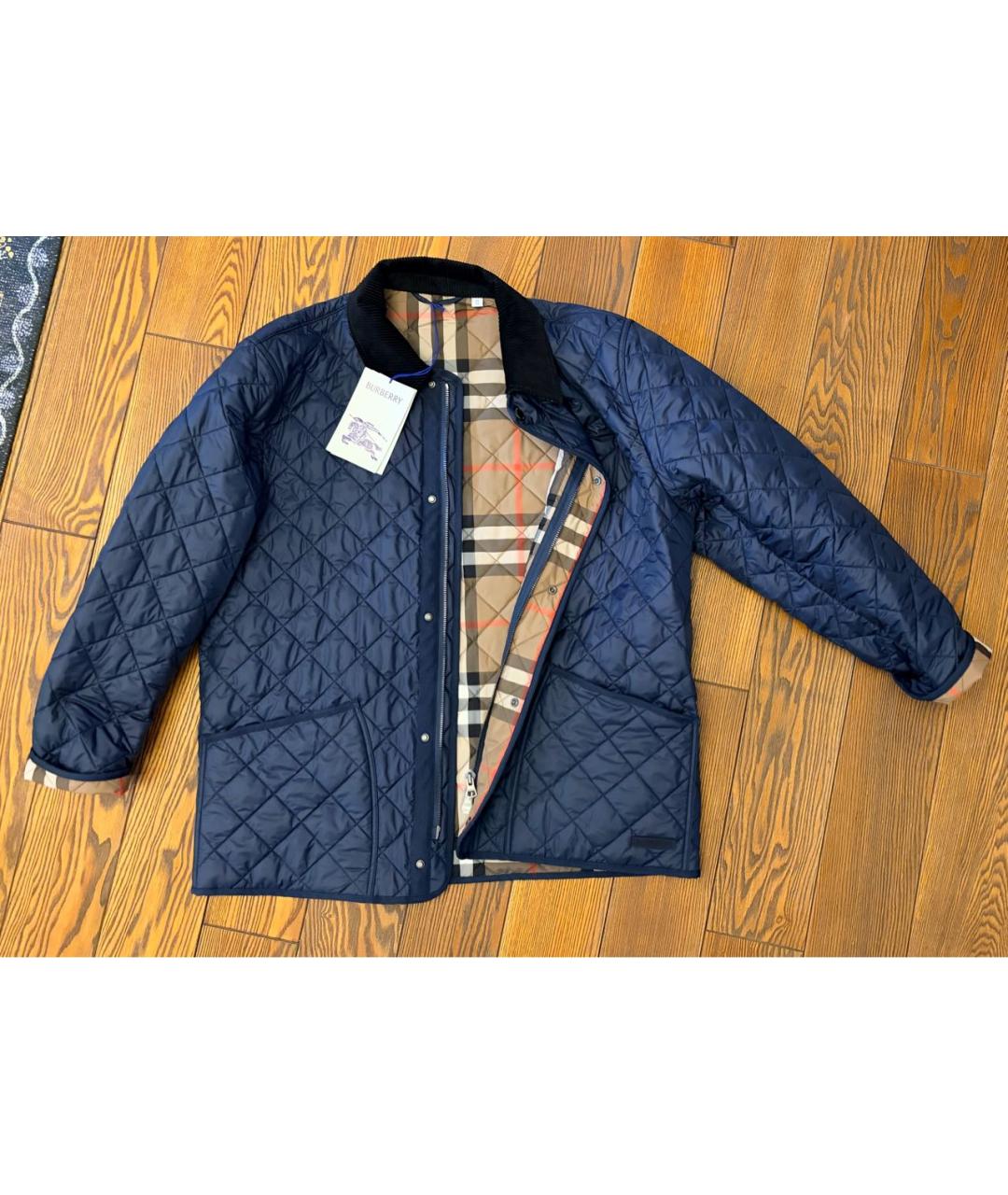 BURBERRY Темно-синяя хлопковая куртка, фото 3