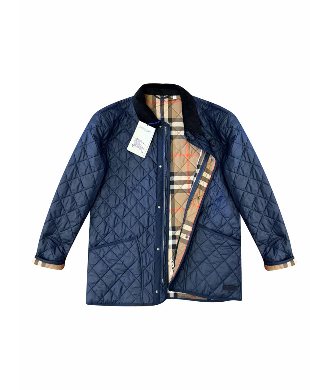 BURBERRY Темно-синяя хлопковая куртка, фото 1