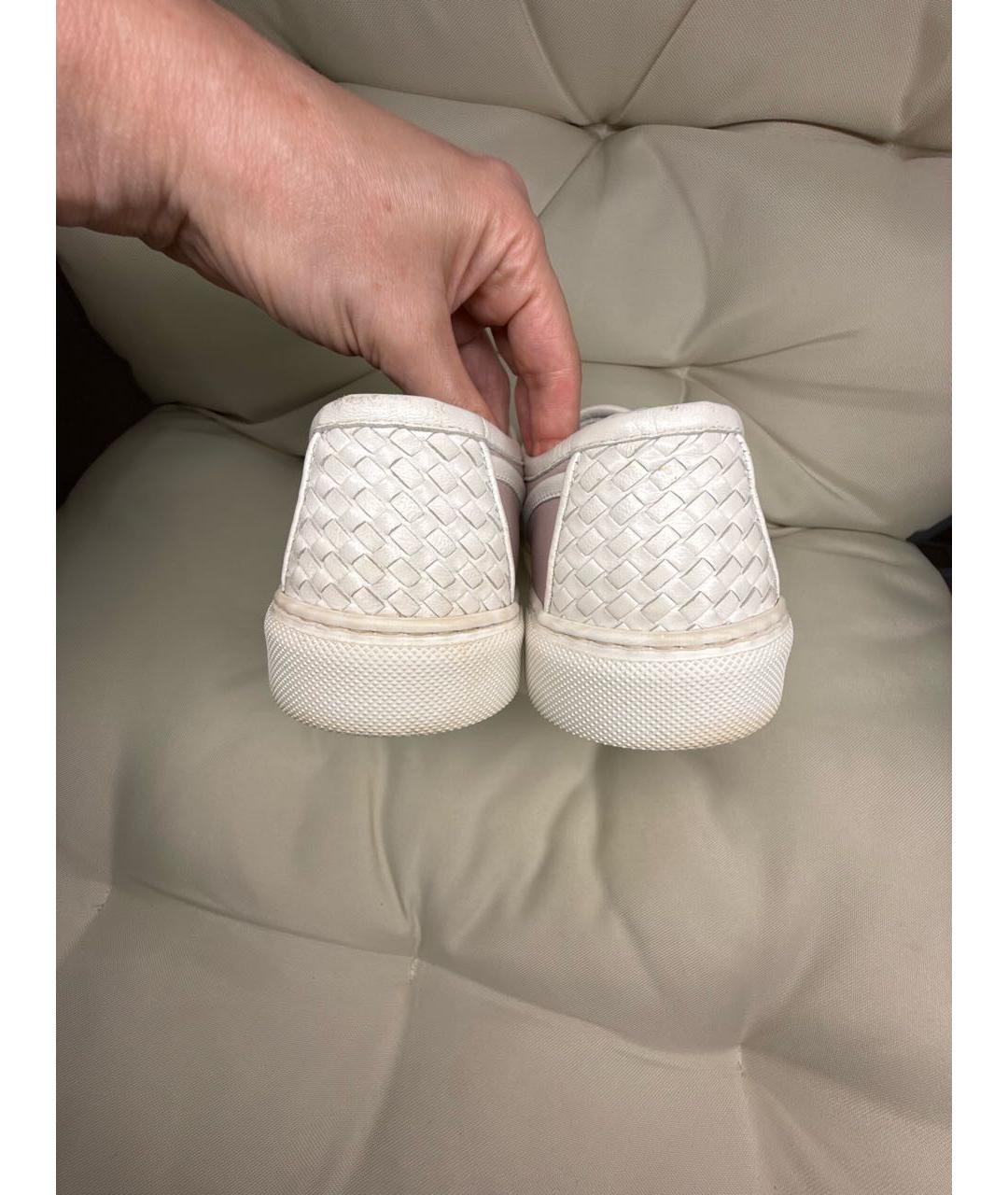 BOTTEGA VENETA Розовые кожаные кеды, фото 4