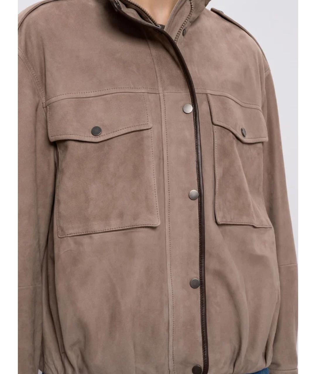 BRUNELLO CUCINELLI Коричневая замшевая куртка, фото 4