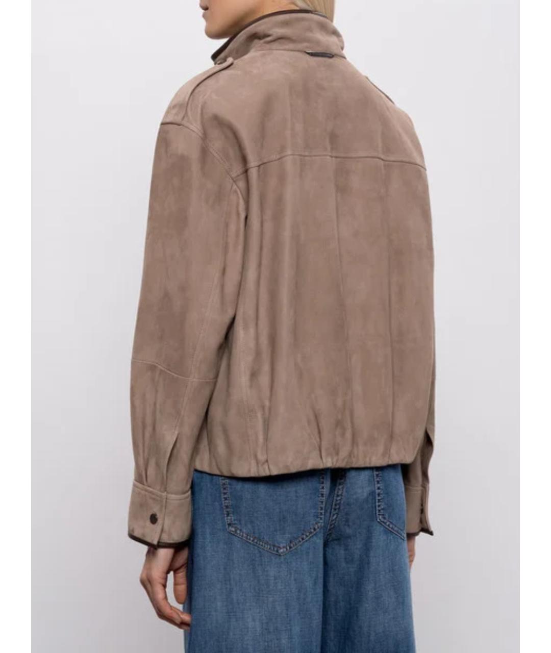 BRUNELLO CUCINELLI Коричневая замшевая куртка, фото 3