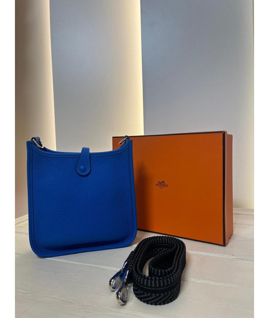 HERMES Синяя кожаная сумка через плечо, фото 4