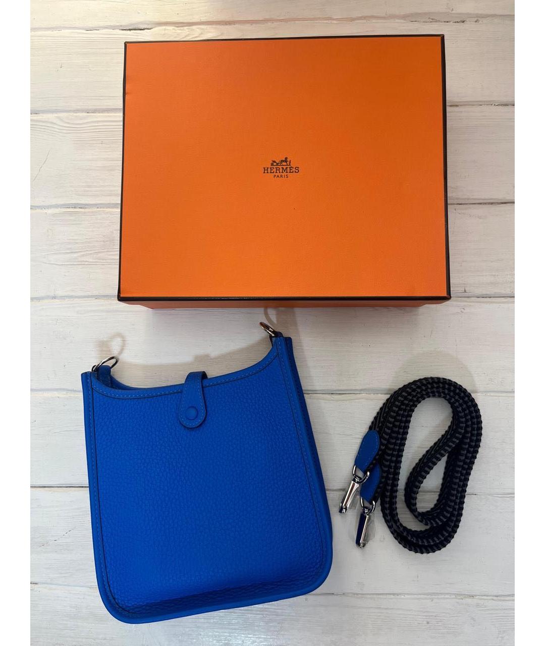 HERMES Синяя кожаная сумка через плечо, фото 2