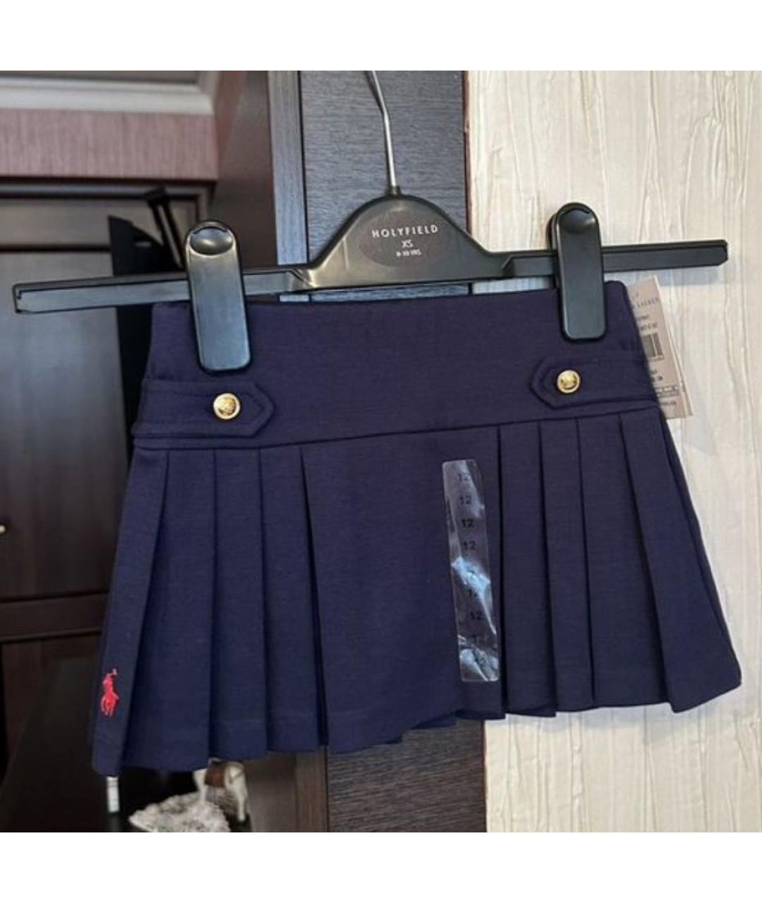 POLO RALPH LAUREN Темно-синяя хлопковая юбка, фото 2