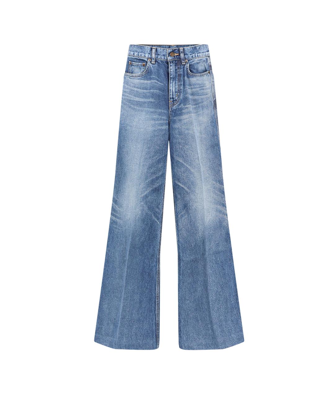 CELINE Голубые хлопковые прямые джинсы, фото 1