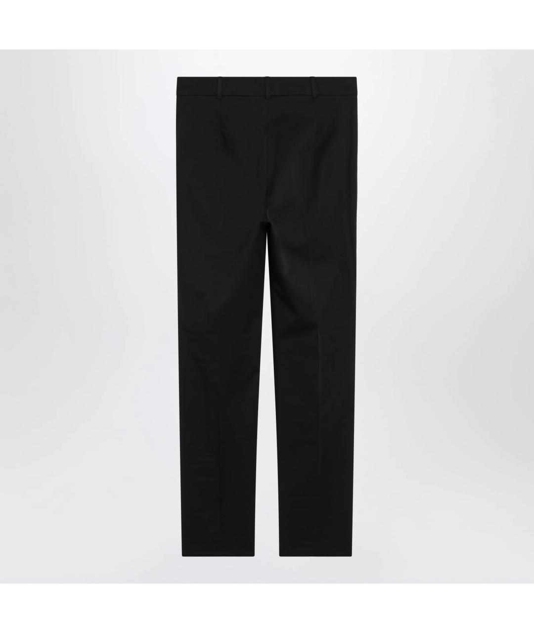 MAX MARA STUDIO Черные хлопковые прямые брюки, фото 2